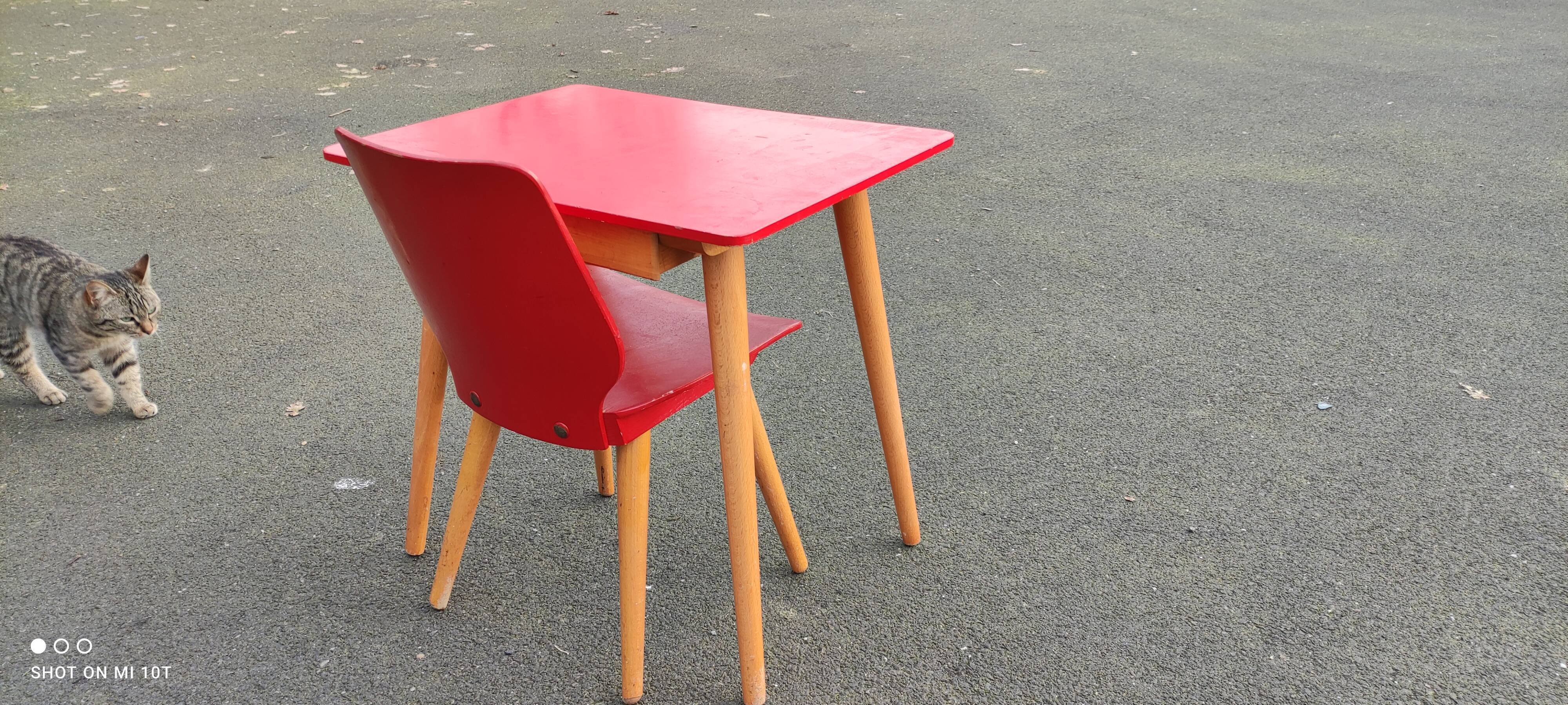 Vintage desk & chair set for children