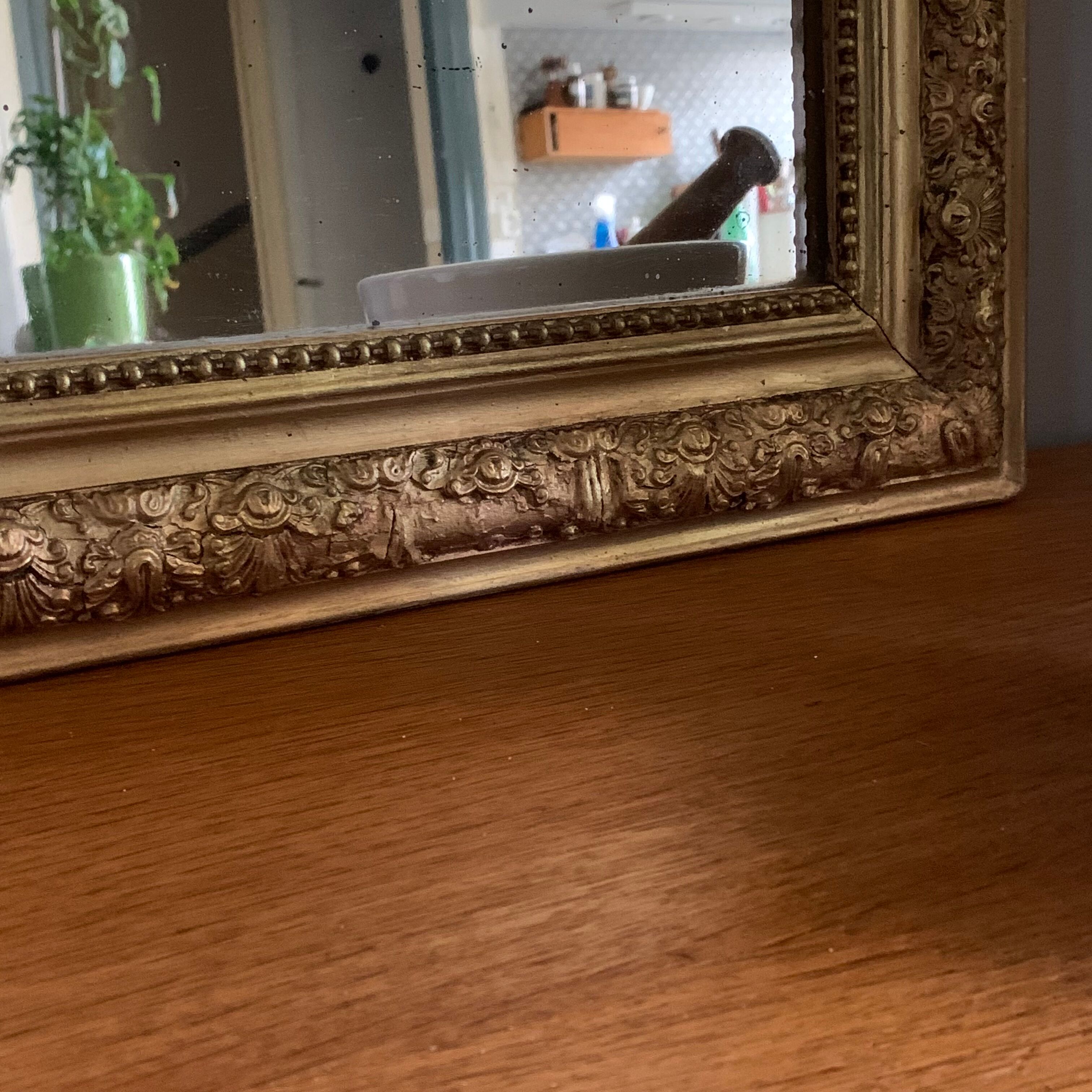 Old mirror Louis philippe gilded wood