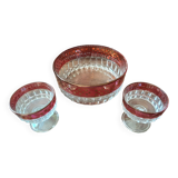 Salad bowl set and its 2 crystal cups