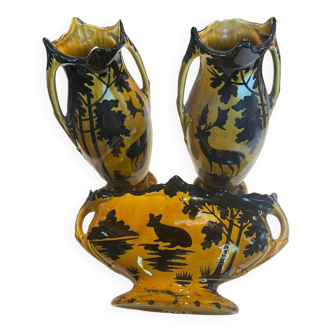 2 vases et jardinière ORCHIES