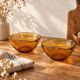 Set of 2 vintage amber glass ramekins – 1970s – Made in France