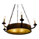 Art deco wrought iron chandelier with 6 lights