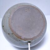 Crackle glaze enamelled stoneware lamp base signed CB LM