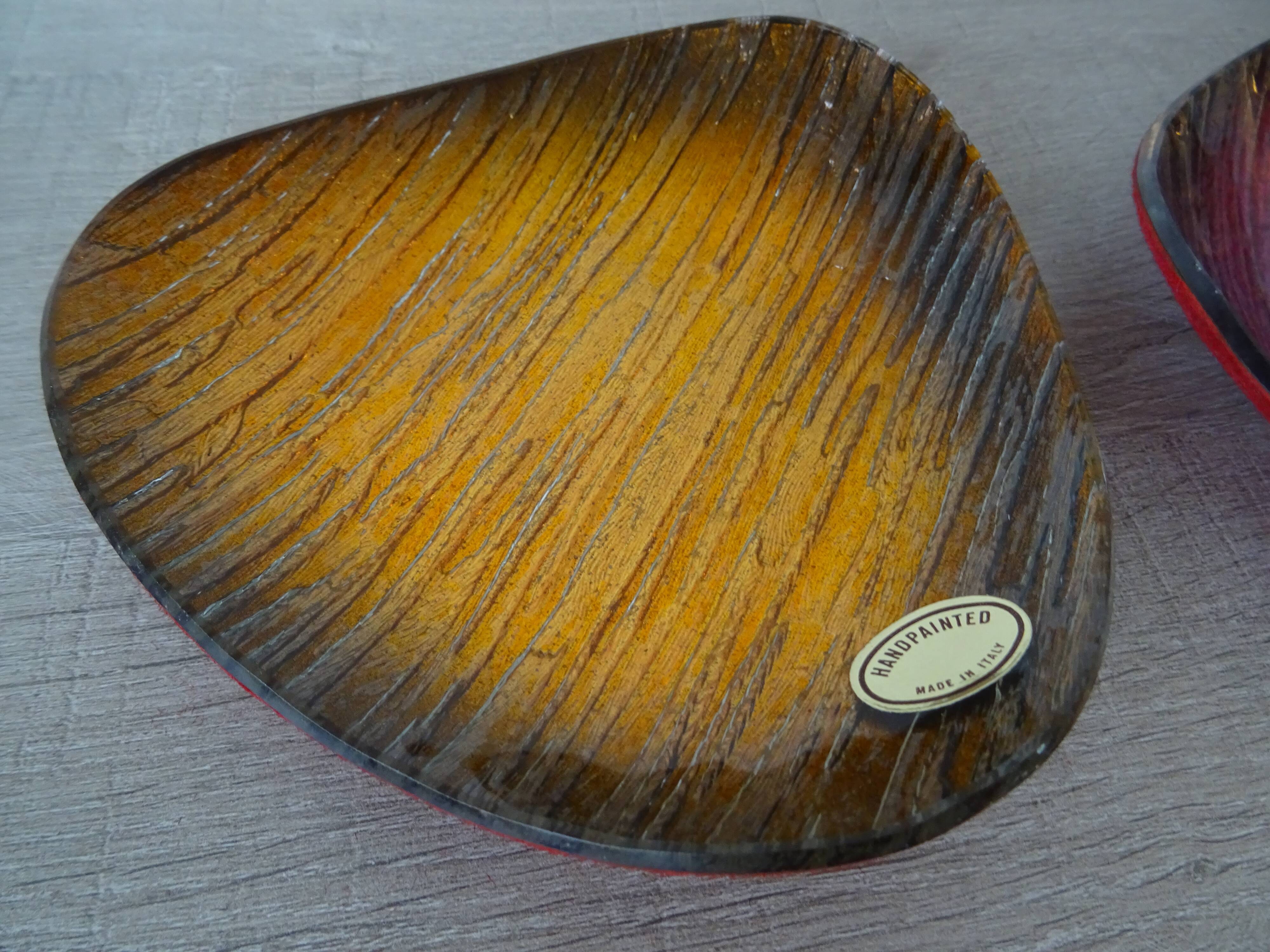 Ensemble  de 6 coupelles vide-poche verre murano Carlo Pagani