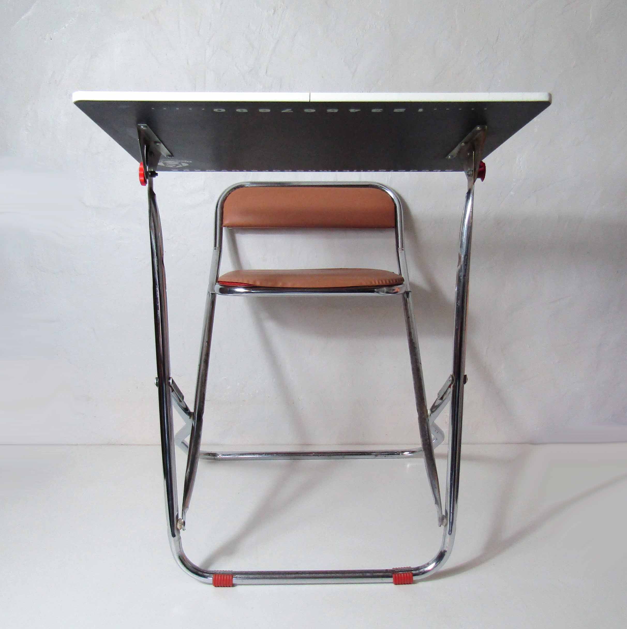 Former foldable gico desk for children chrome skai formica