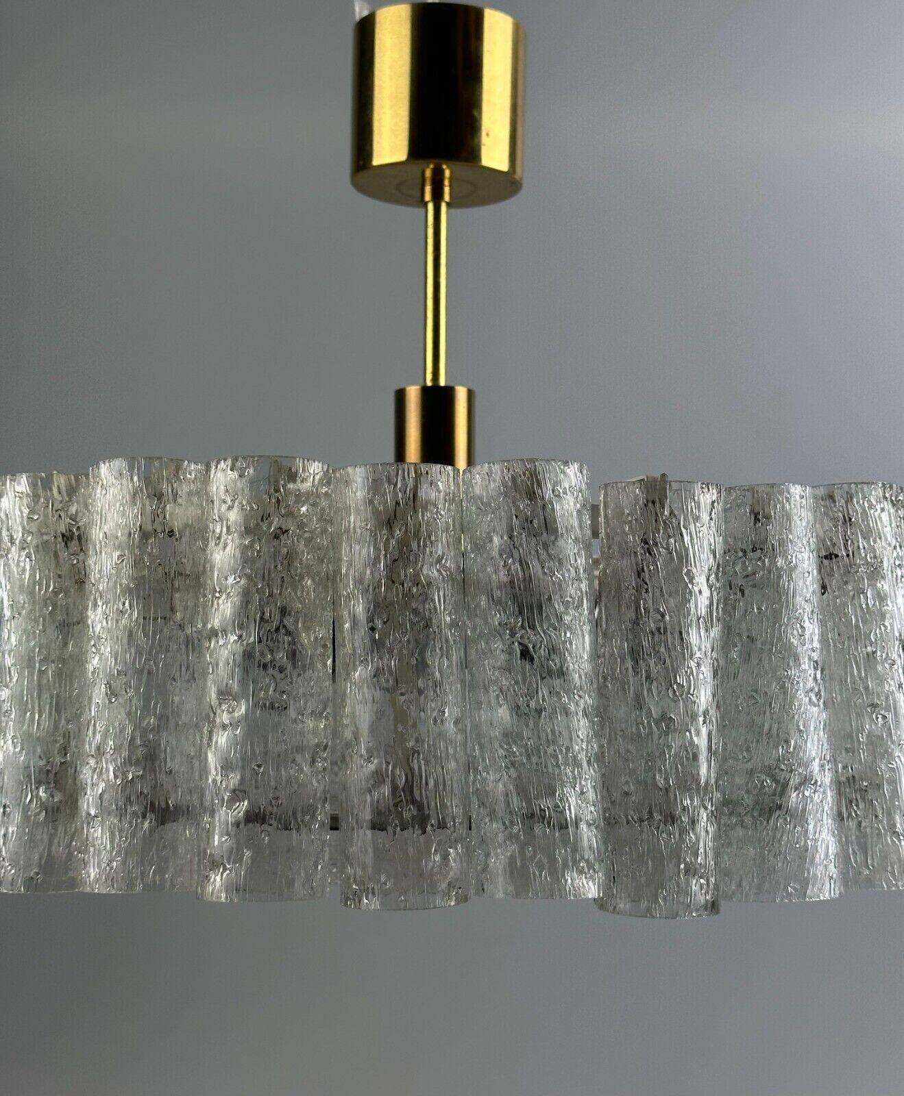 60s 70s chandelier ceiling lamp Doria Leuchten Germany Ice glass design