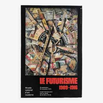 Carlo carrà (after), futurism 1909-1916 / museum of modern art, 1973. original poster