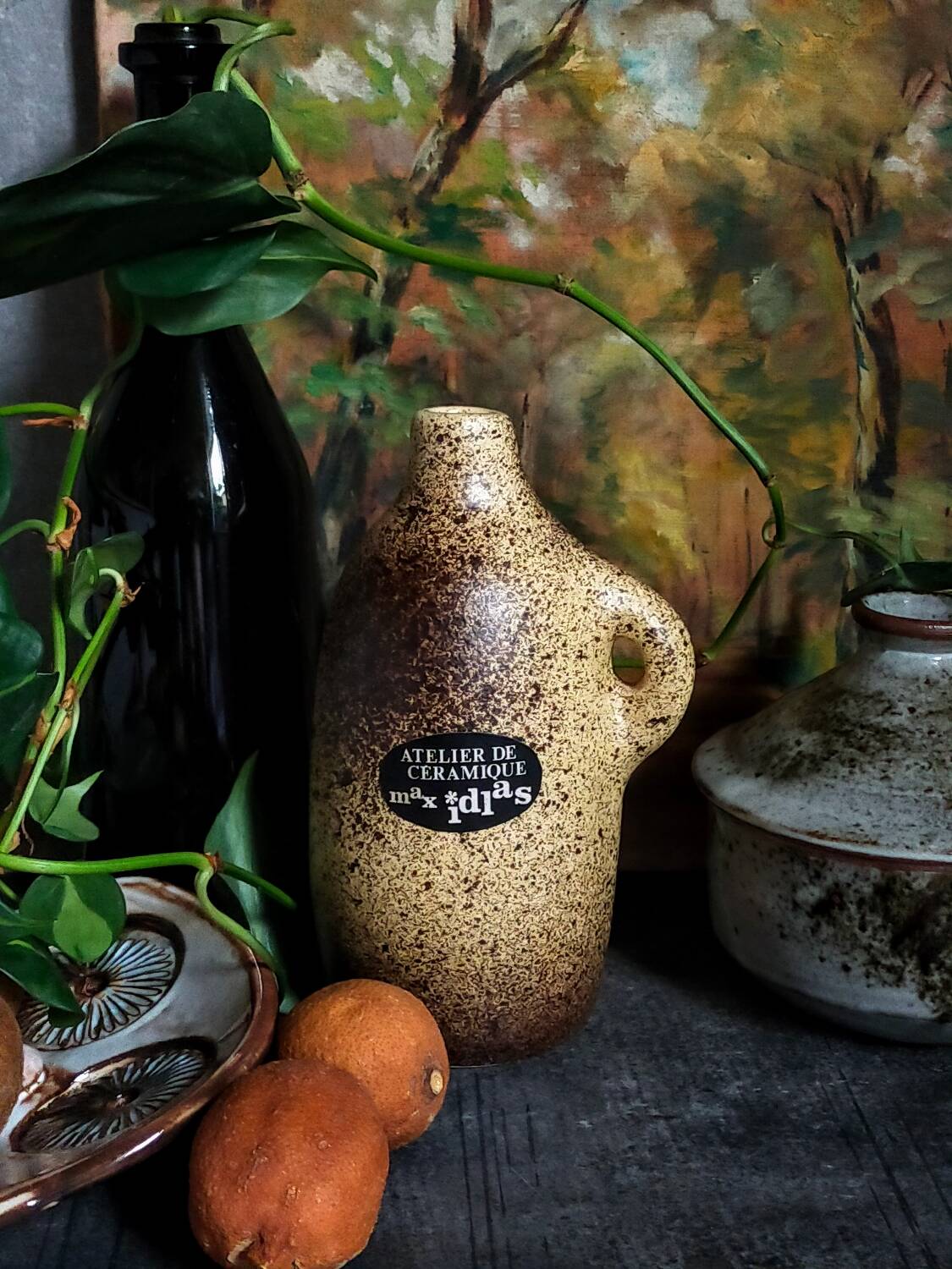 Single-flower vase, ceramic bottle by Max Idlas