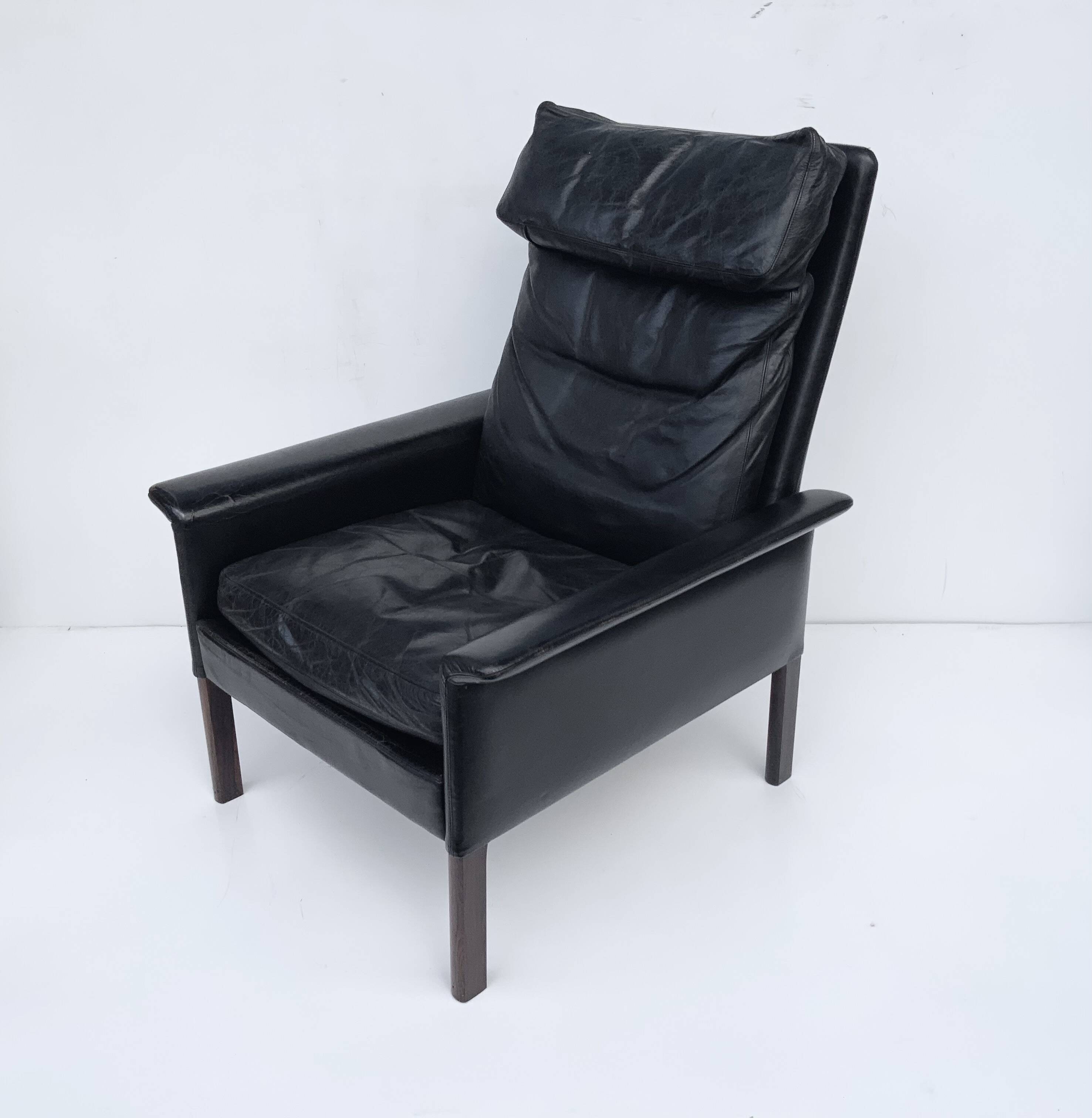 Vintage Retro Danish High Back Armchair Designed by H.Olsen Denmark 1960s