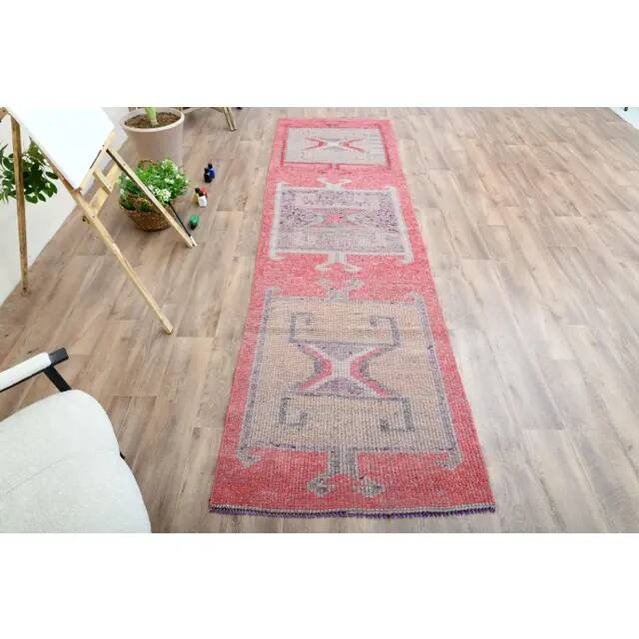 1970s Turkish Oushak Handmade Wool Cotton Brown Area Rug 90x320