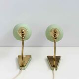 Mid-century night lights in mint green and gold