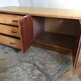 Cabinet low sideboard 1940-1960's in blond wood