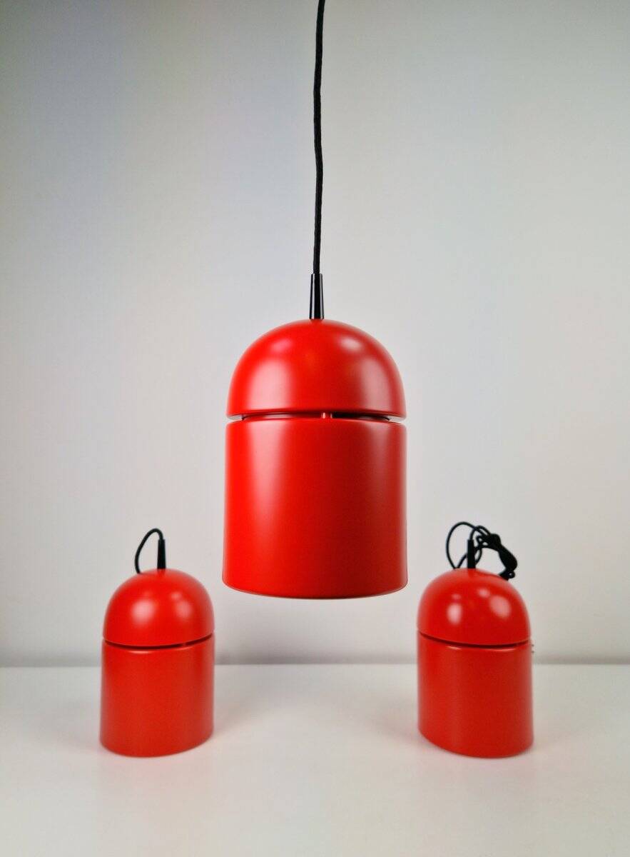 Vintage Uni Pendant Lamps by Vagn Dyring for Nordisk Solar, 1970s, Set of 3