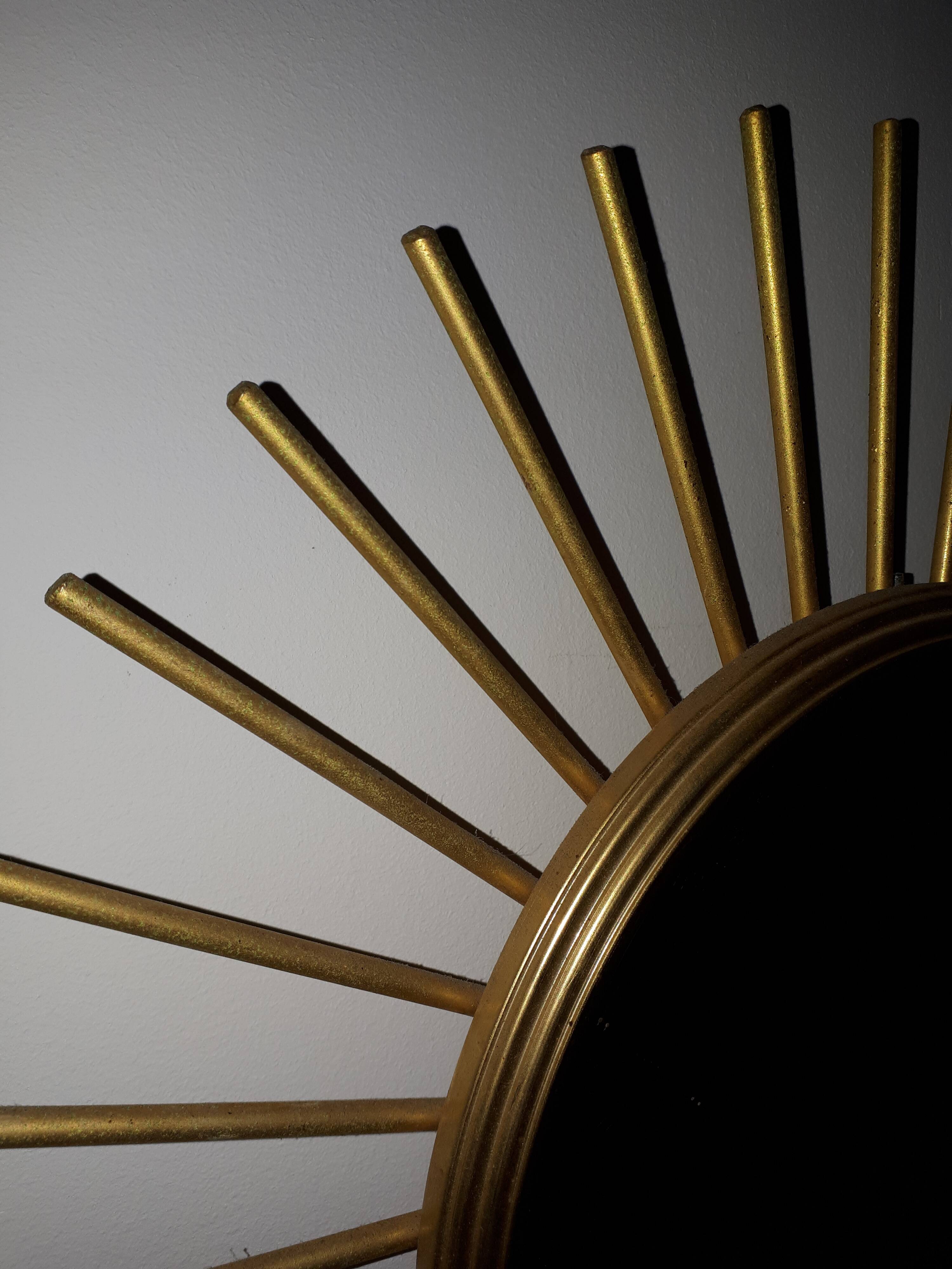 Mirror soleil metal dore 40cm