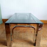 Table basse design métal chromé 1970