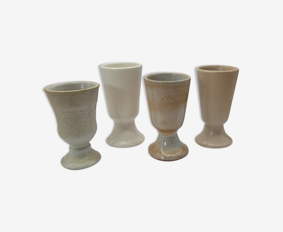 Set 4 tasses dépareillées beige