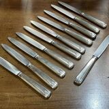 Set of 11 French Art Deco silver plated knives