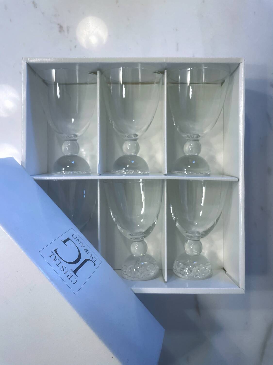 Set of 6 crystal stemmed glasses - large model - JG DURAND