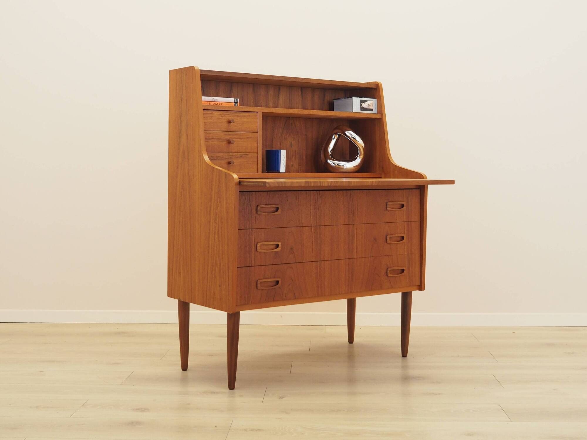 Danish teak secretary desk 1960s with pull-out surface