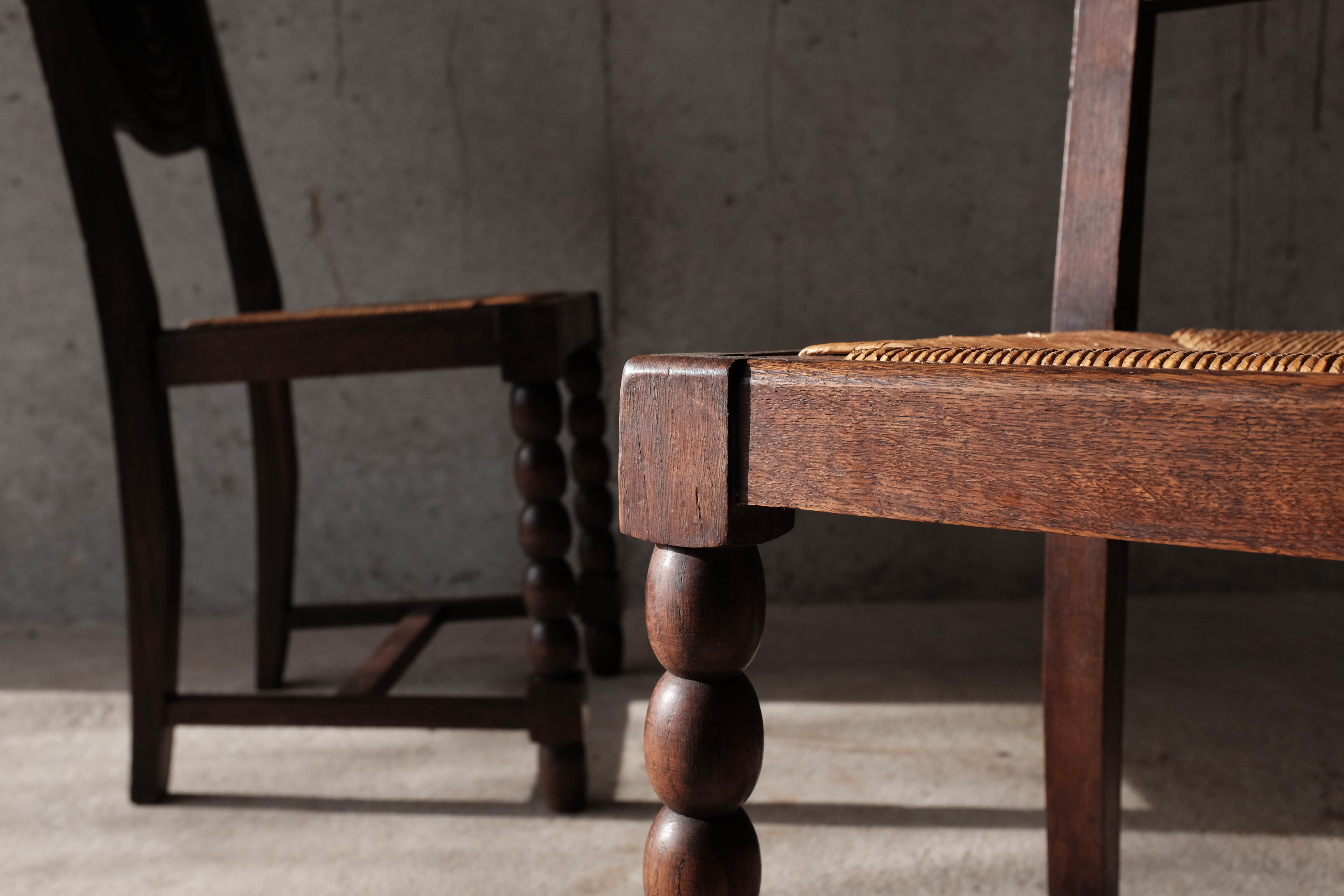 Set of 6 neo-Basque mulched chairs in the taste of Victor Courtray