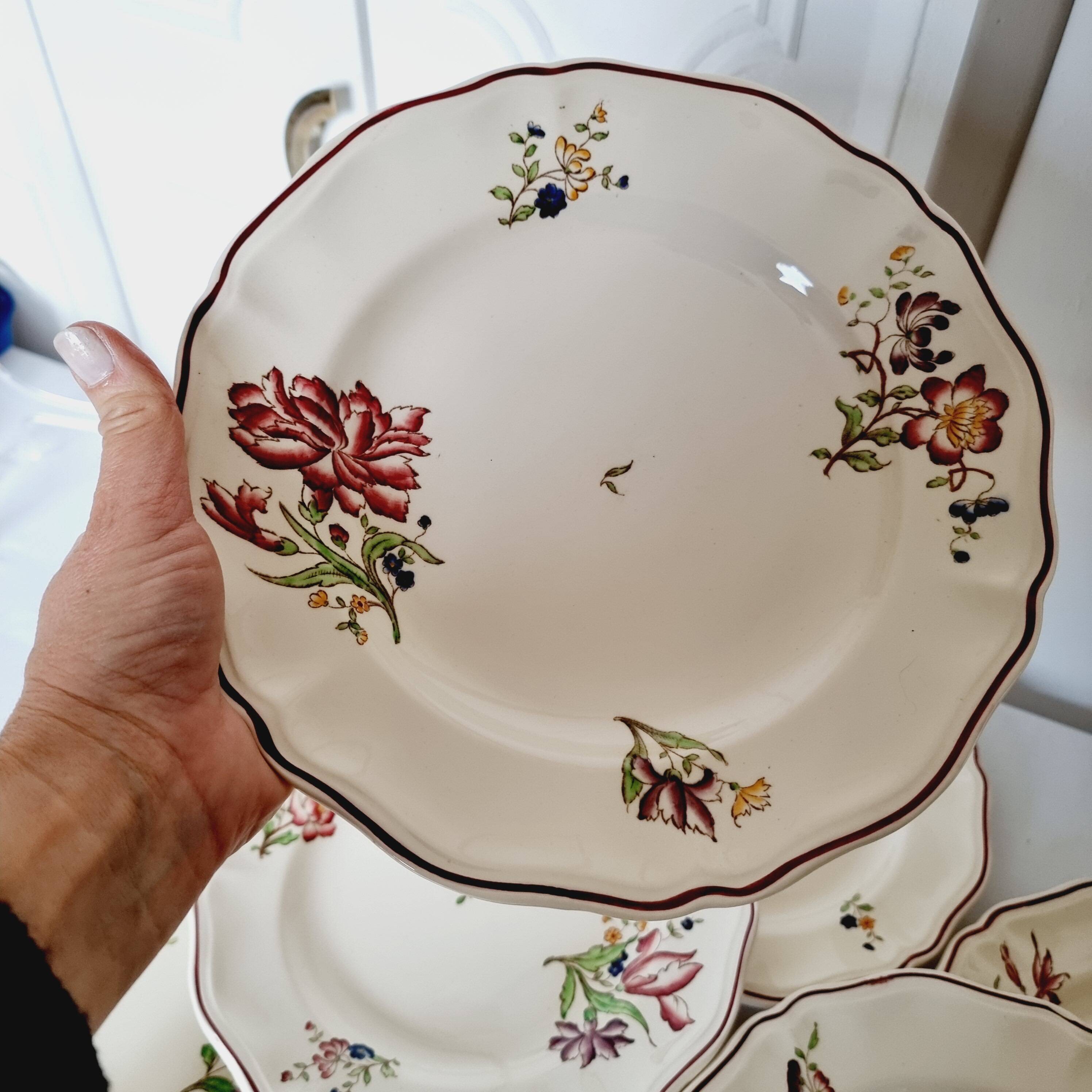 9 Terre de Fer Sarreguemines Flat Plates Rare Model from the Strasbourg Series