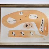 Angel ALONSO Abstract composition Gouache on monogrammed paper framed