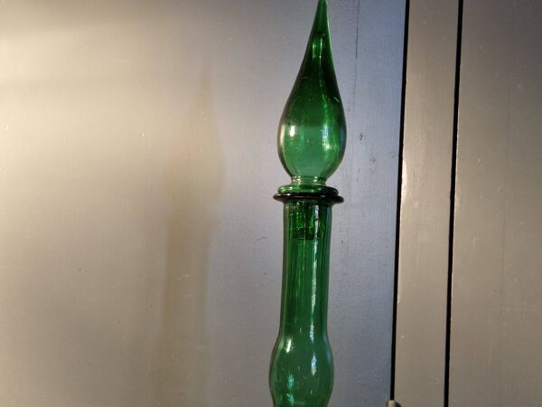 Empoli Grande Bouteille/Carafe Italienne Verre soufflé, bullé Vintage 70's