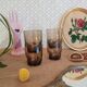 Set of 4 vintage 70s smoked glasses