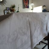 Art Deco damassed tablecloth and monogram 270 x 155