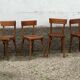Series of 10 vintage bentwood curved wood bistro chairs