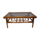 Rattan coffee table and smoked glass, 70s