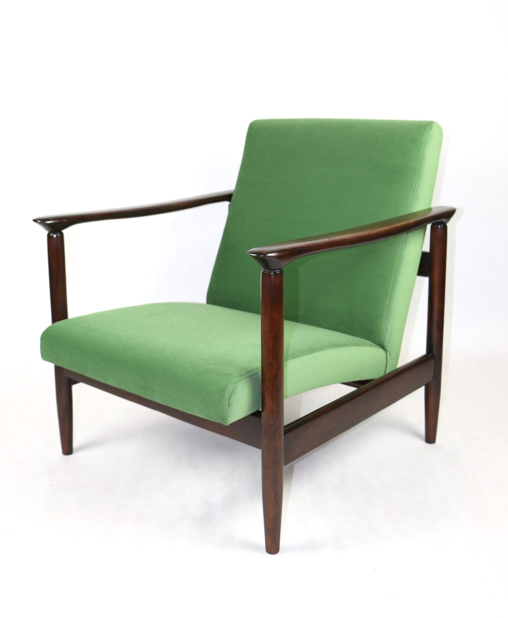 Light Green Velvet GFM-142 Armchair by Edmund Homa, 1970s