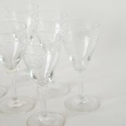 Lot de 6 verres à vin en cristal gravé, 1950
