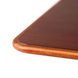 Mahogany bar table with steel base and carved stem