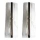 Contemporary Rectangular Venied-White "Alabastro" Murano Glass Chromed Wall