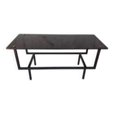 Table basse métal et verre 1950