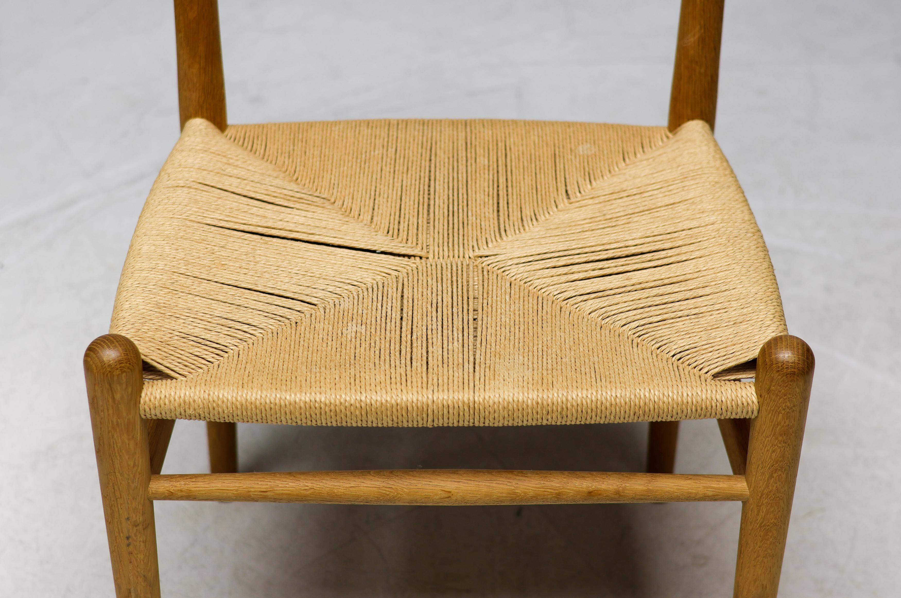 CH36 dining chair, matched, in soap-treated oak by Hans J. Wegner for Carl Hansen.