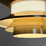 Pendant light "Trava" in golden aluminium by Carl Thore for Granhaga Metallindustri. Sweden 1970s