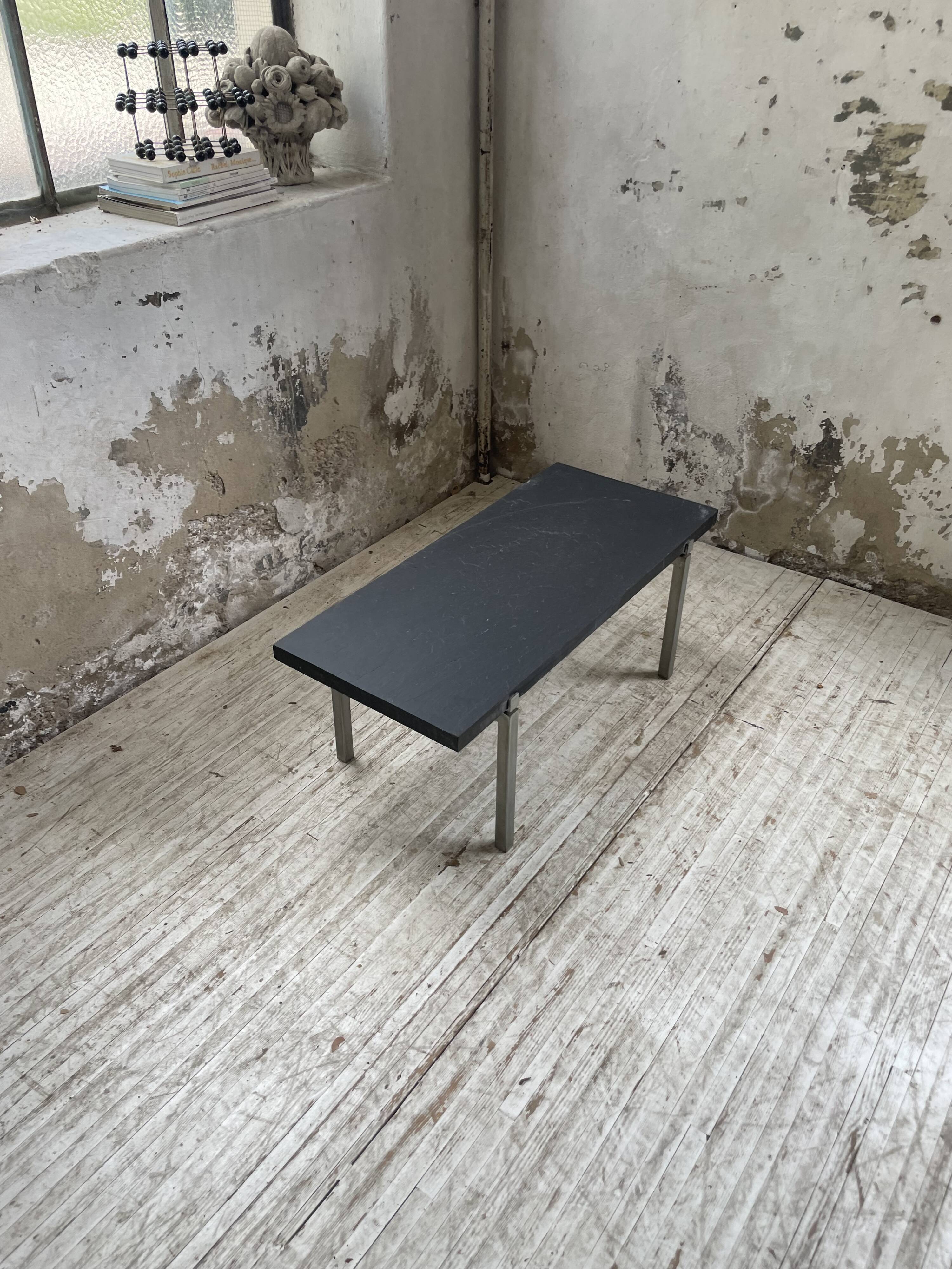 1950s slate coffee table