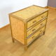 Bamboo & rattan chest of drawers vintage 1970