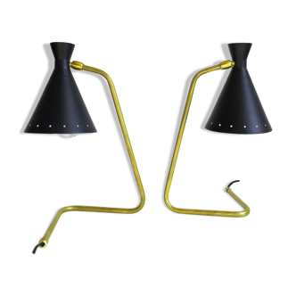Pair of Italian lamps "cocotte" design 50s