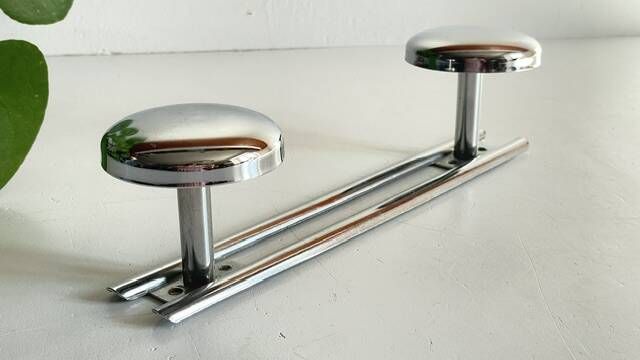 Vintage chrome metal coat stand