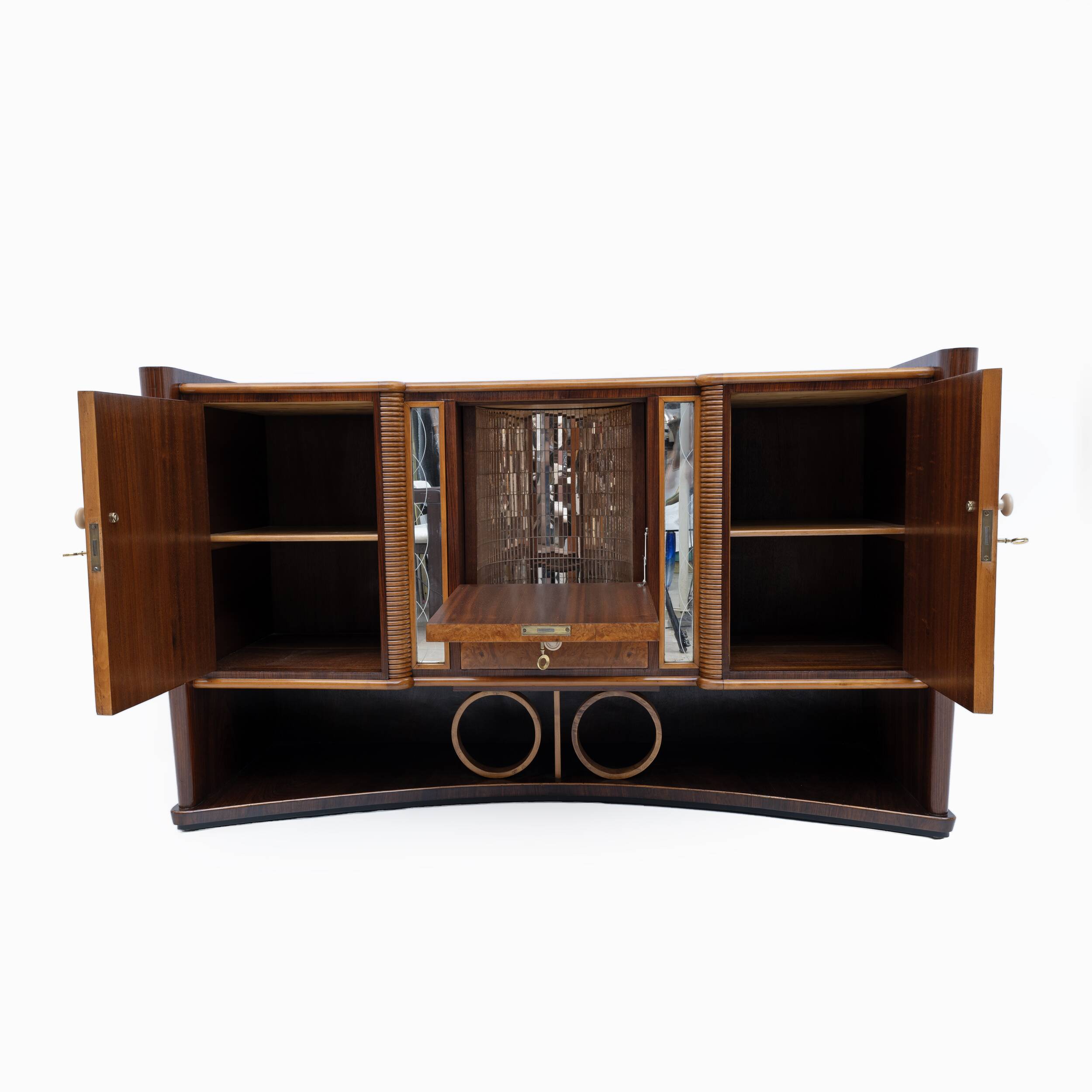 Art Decò Italian Walnut and Maple Sideboard, 1930s