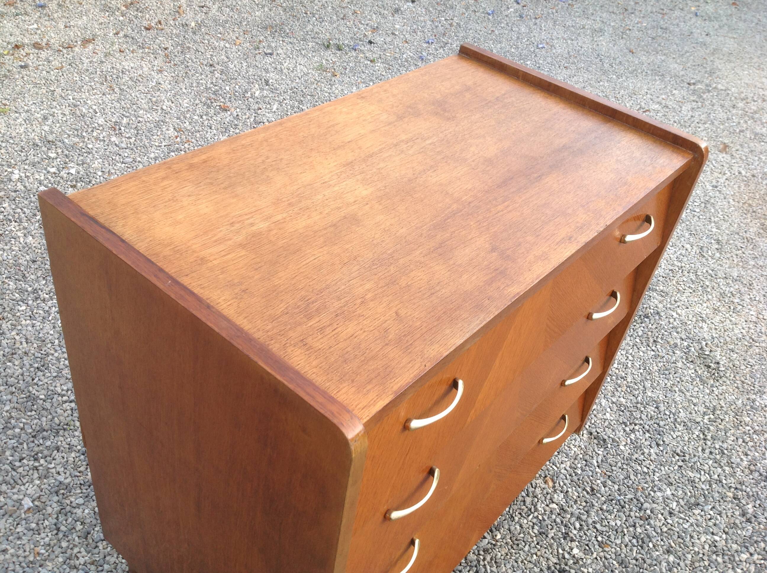 Vintage chest of drawers from the 60s with compass feet