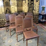 10 Louis XVI chairs seated leather