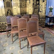 10 chaises louis XVI assise cuir