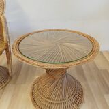 armchair "Emanuelle" and its rattan table