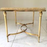 Marble and gilded metal coffee table