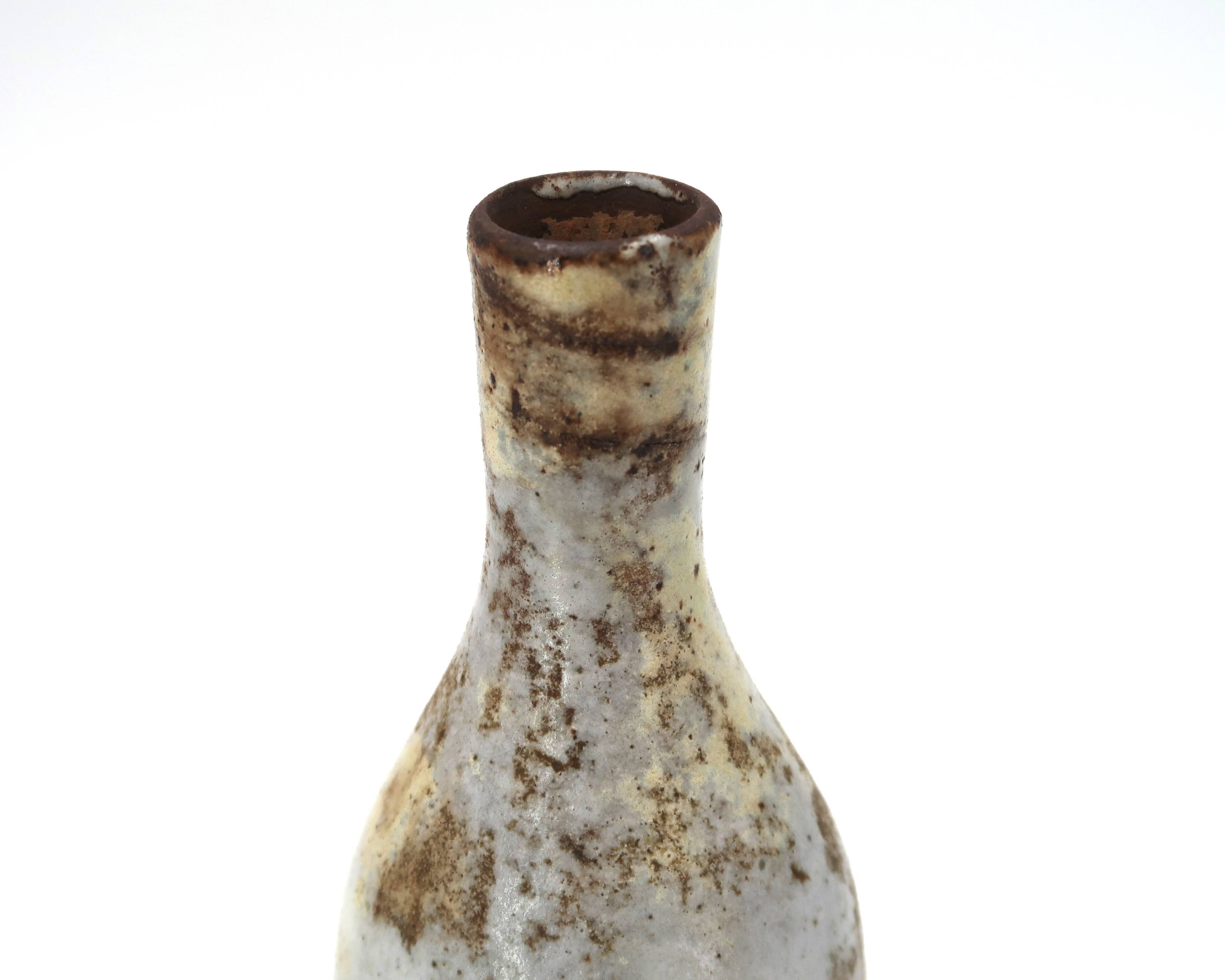 Ceramic bottle vase by Alexandre Kostanda, Vallauris, 1960s