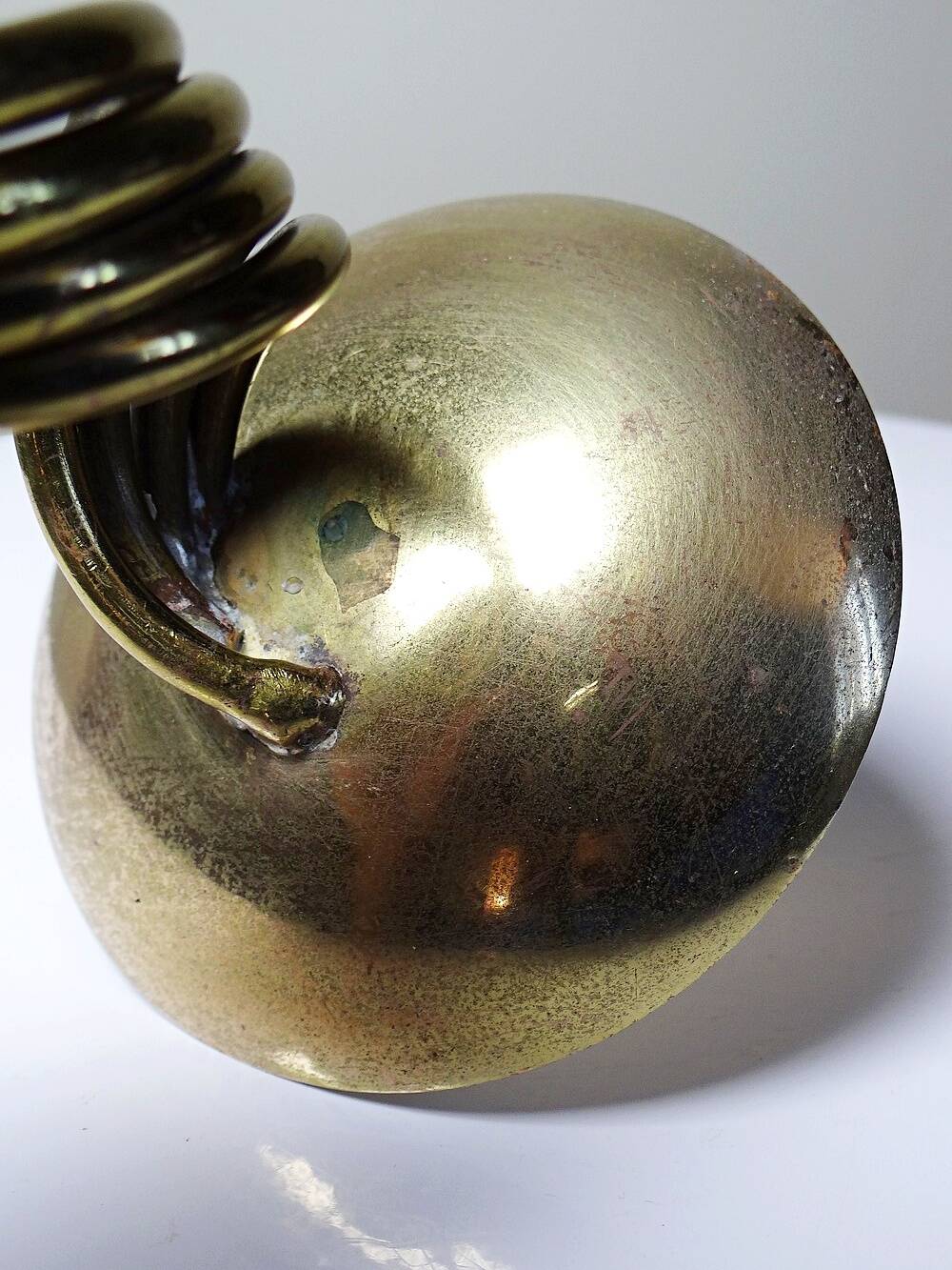 Twisted brass candlestick "Barley Twist" Mid-Century modern, 1950-1970